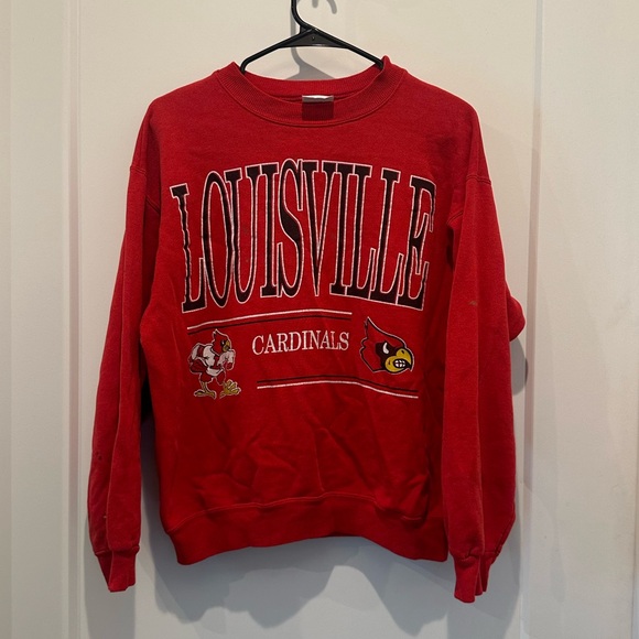 Vintage Louisville Cardinals Long Sleeve Crewneck Sweatshirt | Large - Picture 1 of 5